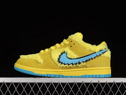 All categories Nk SB Dunk Series Nk SB Dunk Low low-top sneakers OG version Grateful Dead x Nk SB Dunk Low "Yellow Bear" joint model yellow and blue bear sports skateboard shoes CJ5378-700